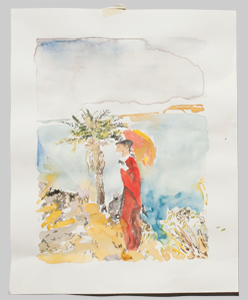 Papierarbeit Kuhlmann o.T (Schaufensterfrau-Studie/Macke)