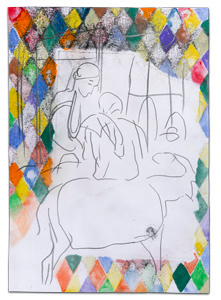 Papierarbeit Kuhlmann o.T.(Markt/Macke)