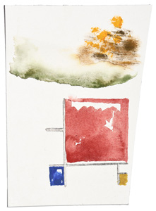 Papierarbeit Kuhlmann o.T. (Wirbel und Wiese), 2018 