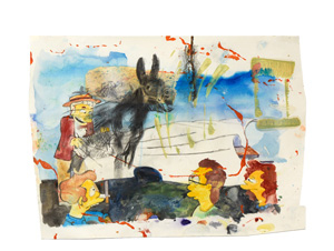 Papierarbeit Kuhlmann o.T.(monorail song - donkey), 2018